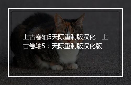 上古卷轴5天际重制版汉化 上古卷轴5:天际重制版汉化版