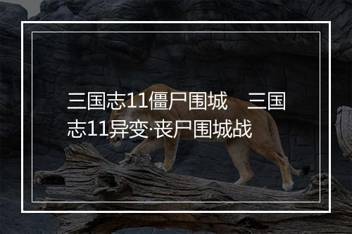 三国志11僵尸围城 三国志11异变·丧尸围城战